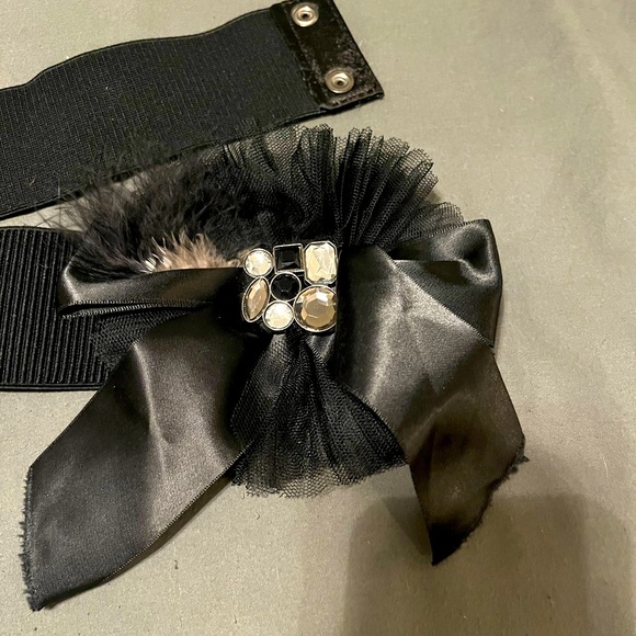 Vintage Express black statement elastic waist belt S/M - Picture 7 of 7